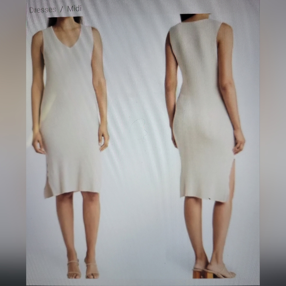 NWT! Magaschoni taupe/tan/nude midi dress! SIZE LG
